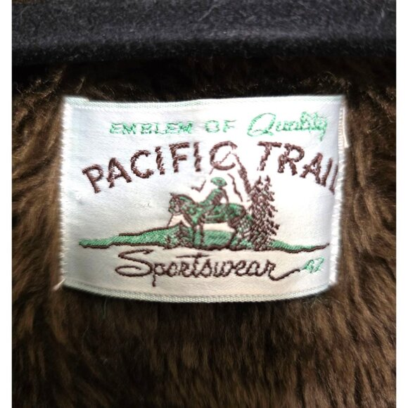 Vintage Pacific Trail Brown Corduroy Coat Faux Fur Collar & Lining Button-Up Men - Picture 8 of 8